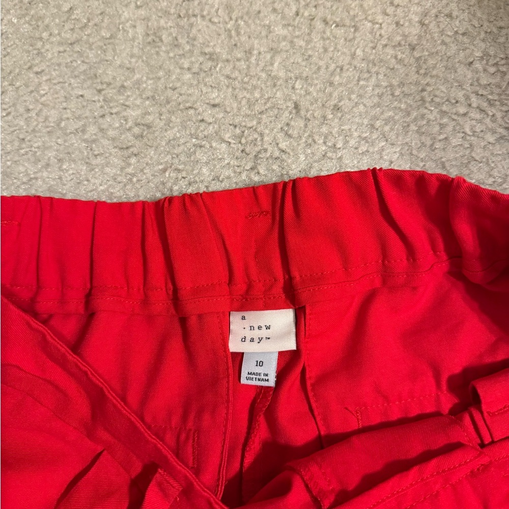 ❣️❤️ Red High Rise Pleated Wide Leg Trousers ❤️❣️ - Picture 2 of 2
